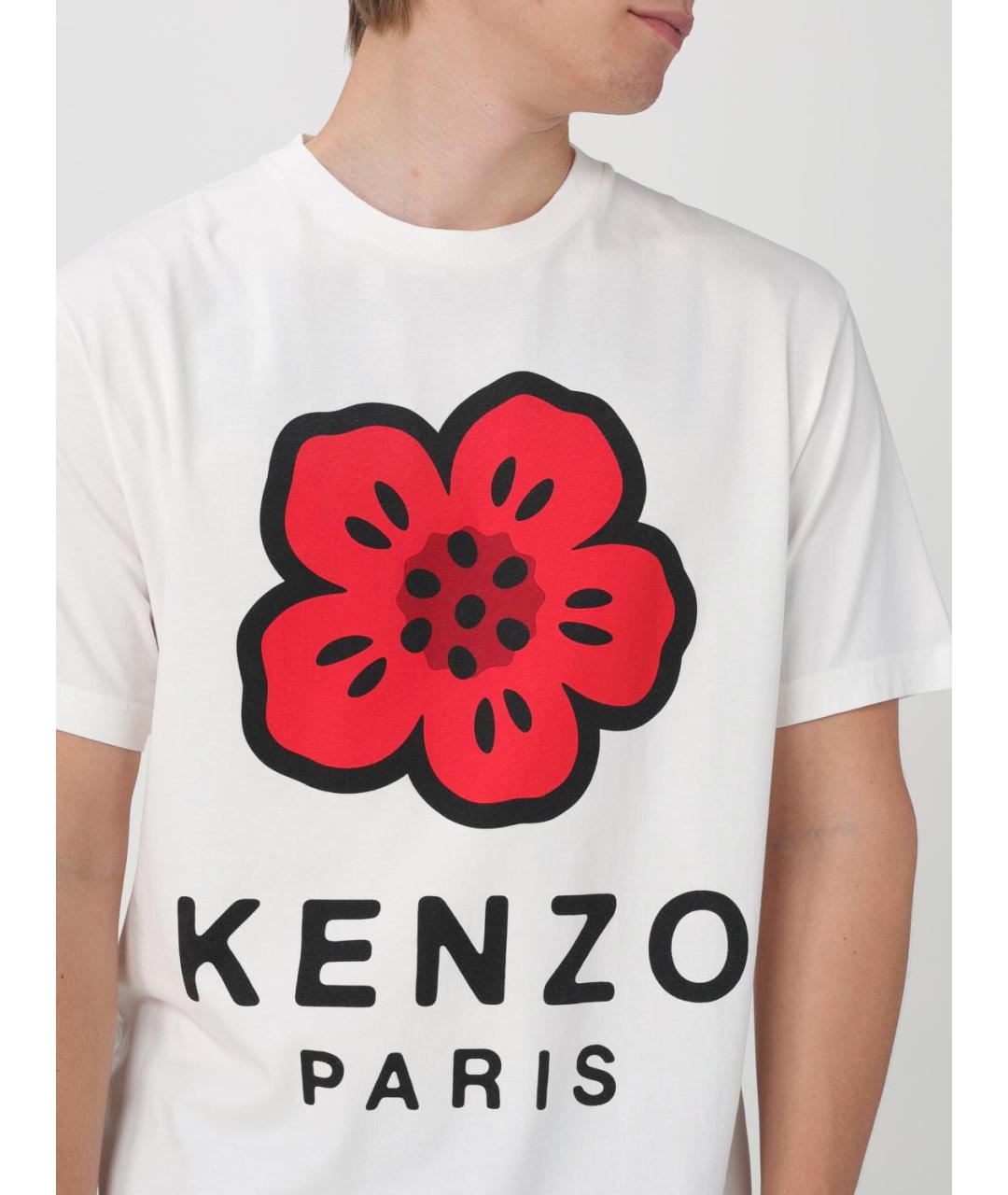 KENZO Белая хлопковая футболка, фото 5