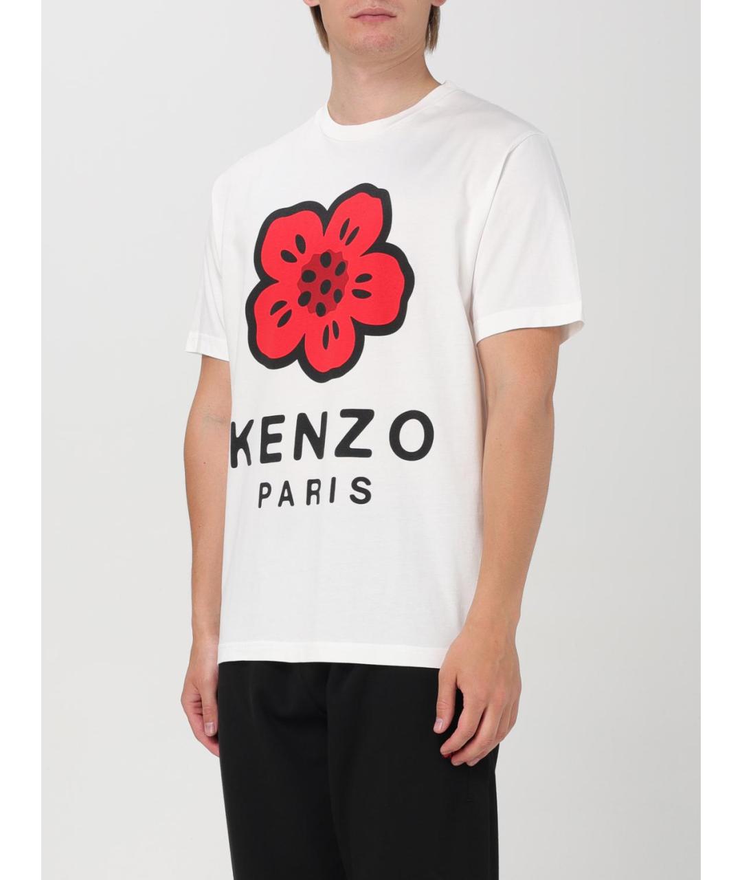 KENZO Белая хлопковая футболка, фото 4