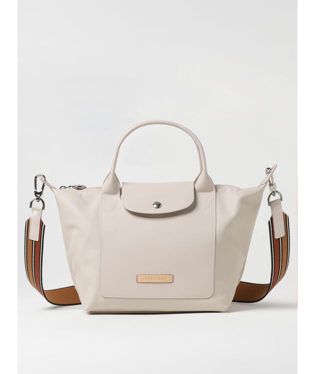 LONGCHAMP Белая кожаная сумка через плечо, фото 4
