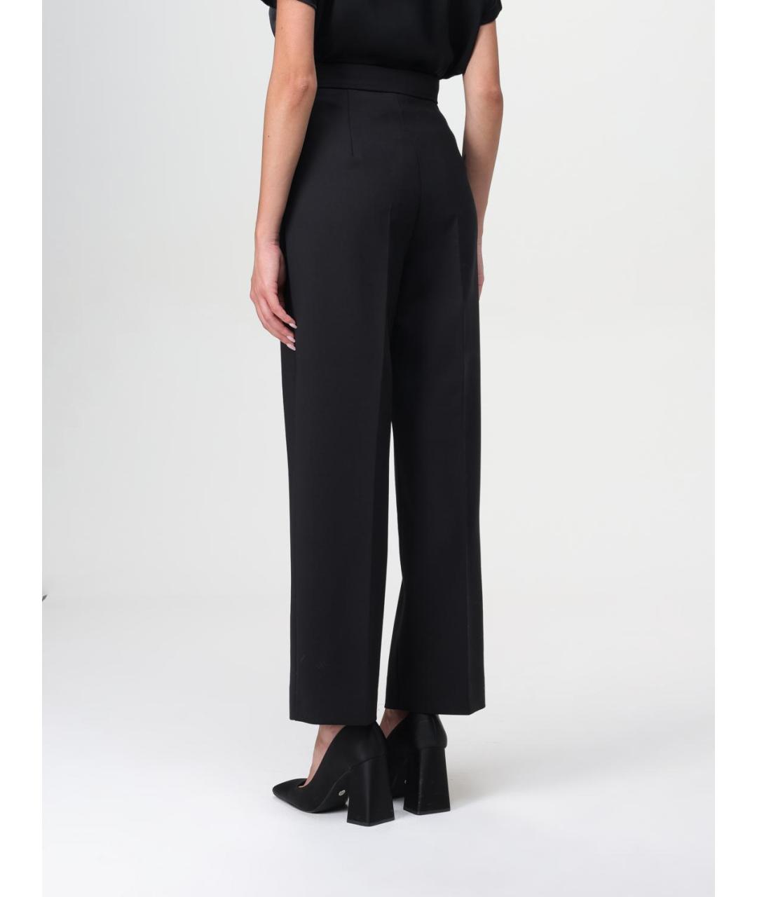 MAX MARA Черные шерстяные прямые брюки, фото 4