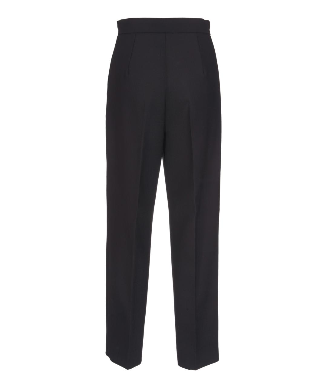 MAX MARA Черные шерстяные прямые брюки, фото 1