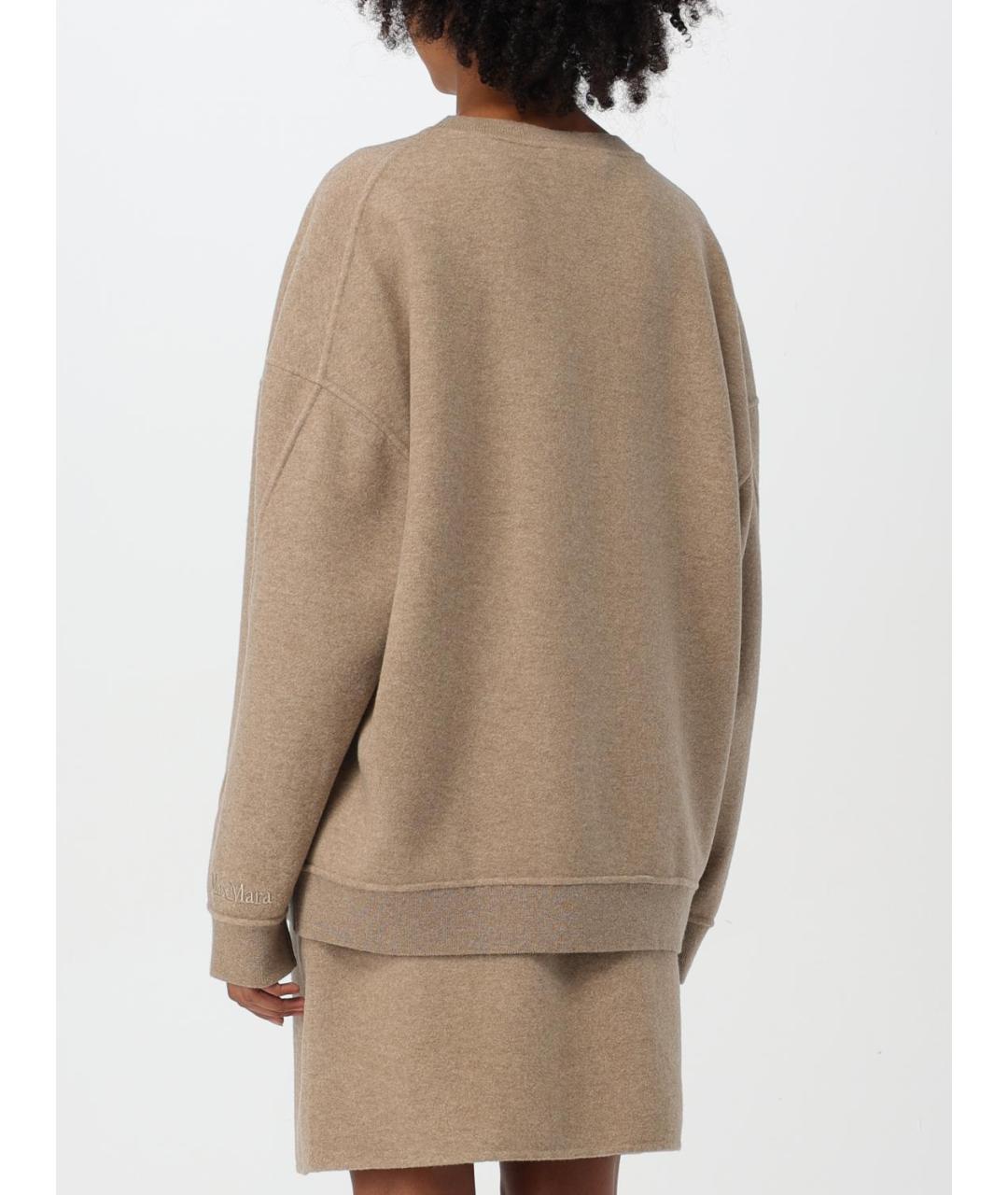 MAX MARA Бежевый шерстяной джемпер / свитер, фото 4