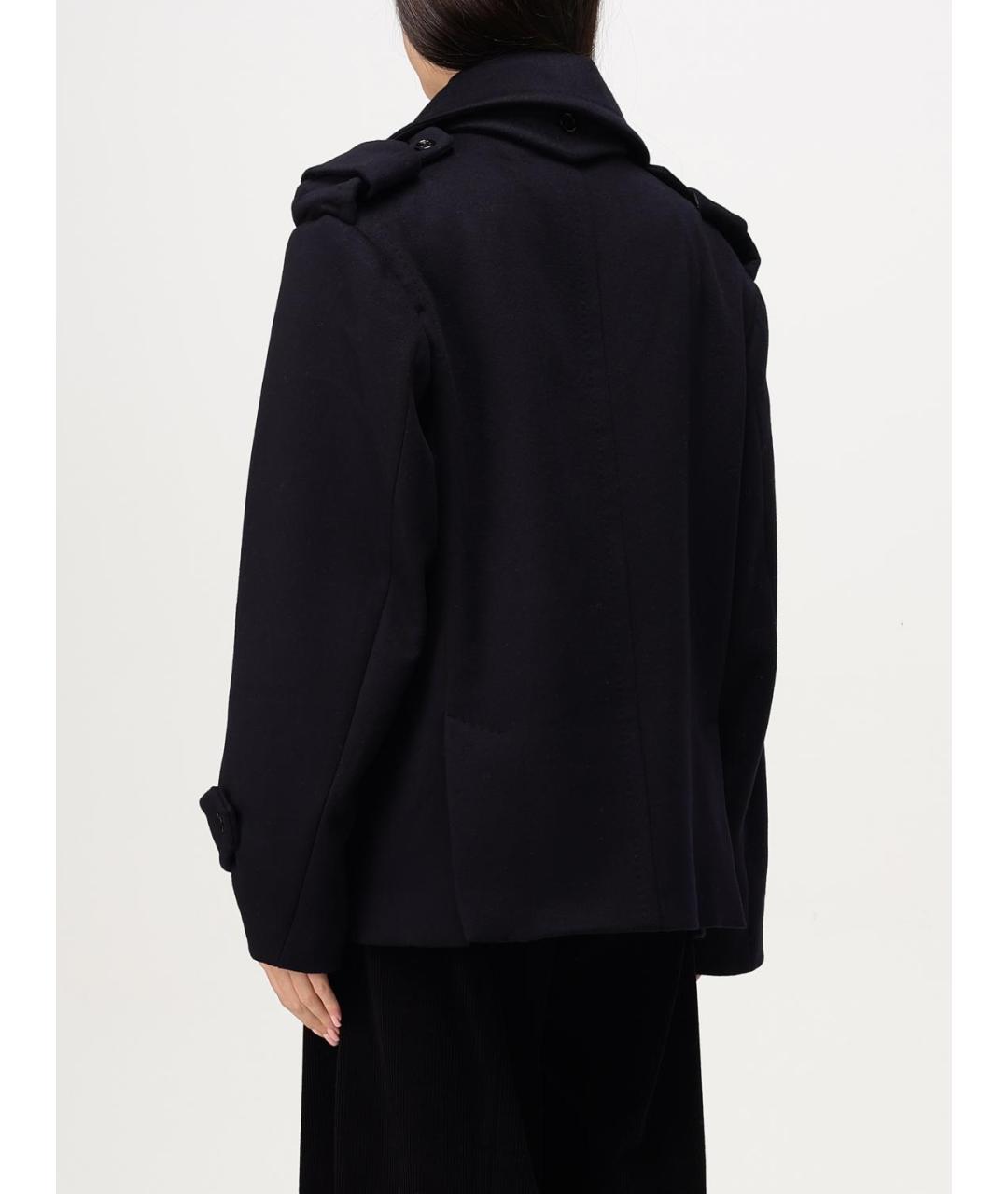 MAX MARA Темно-синее шерстяное пальто, фото 4