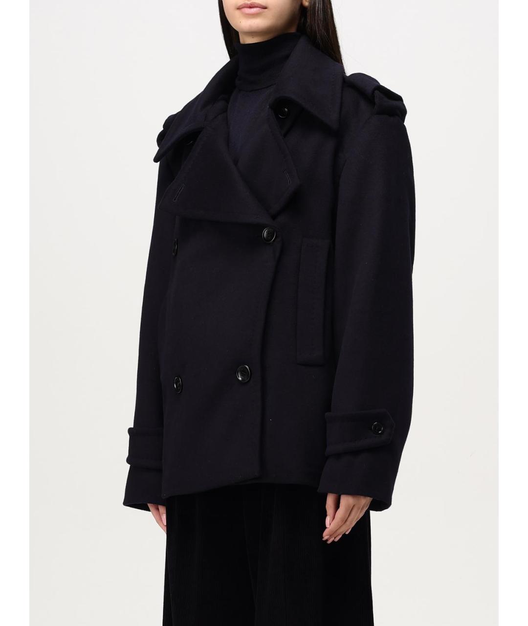 MAX MARA Темно-синее шерстяное пальто, фото 5