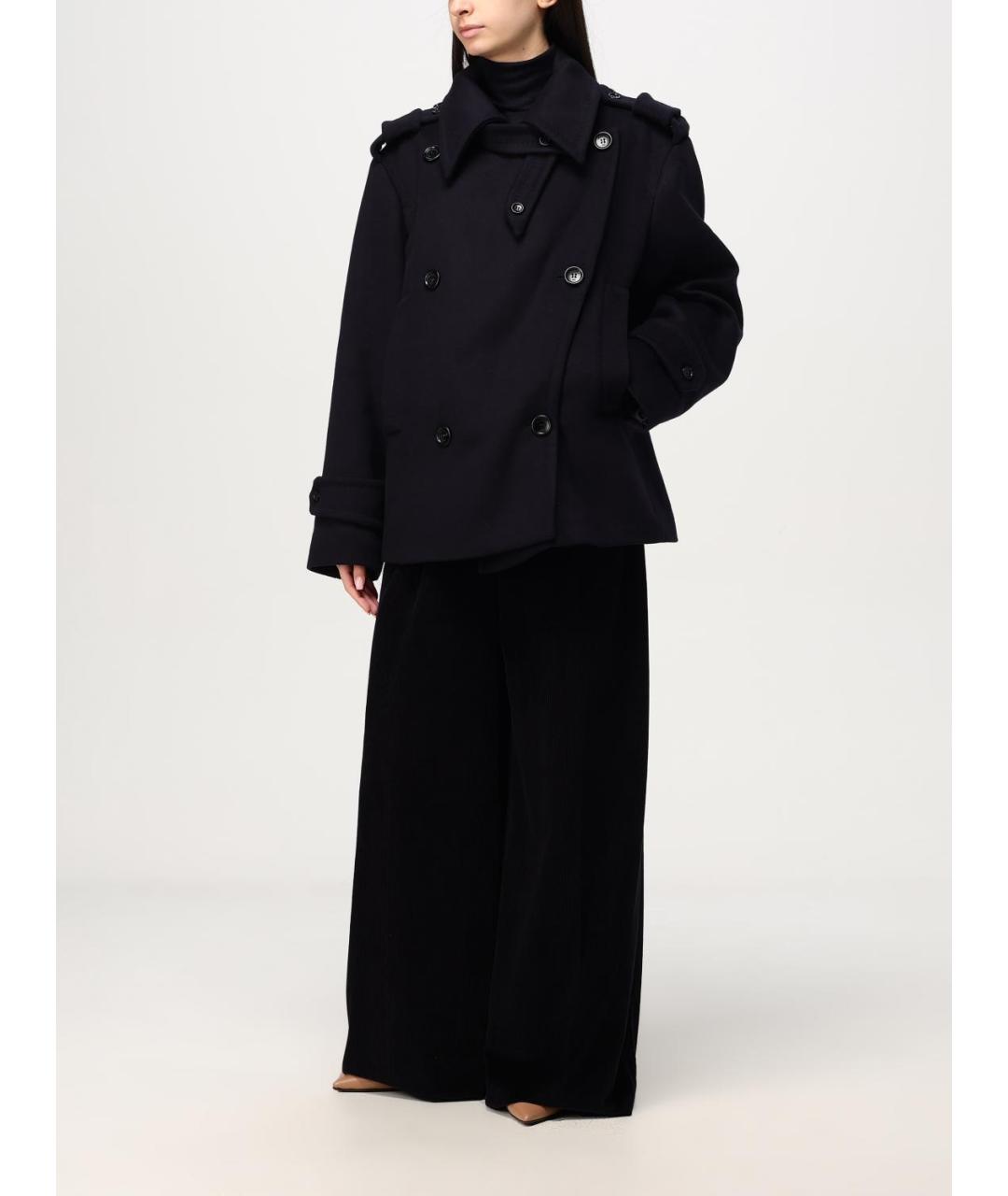 MAX MARA Темно-синее шерстяное пальто, фото 3