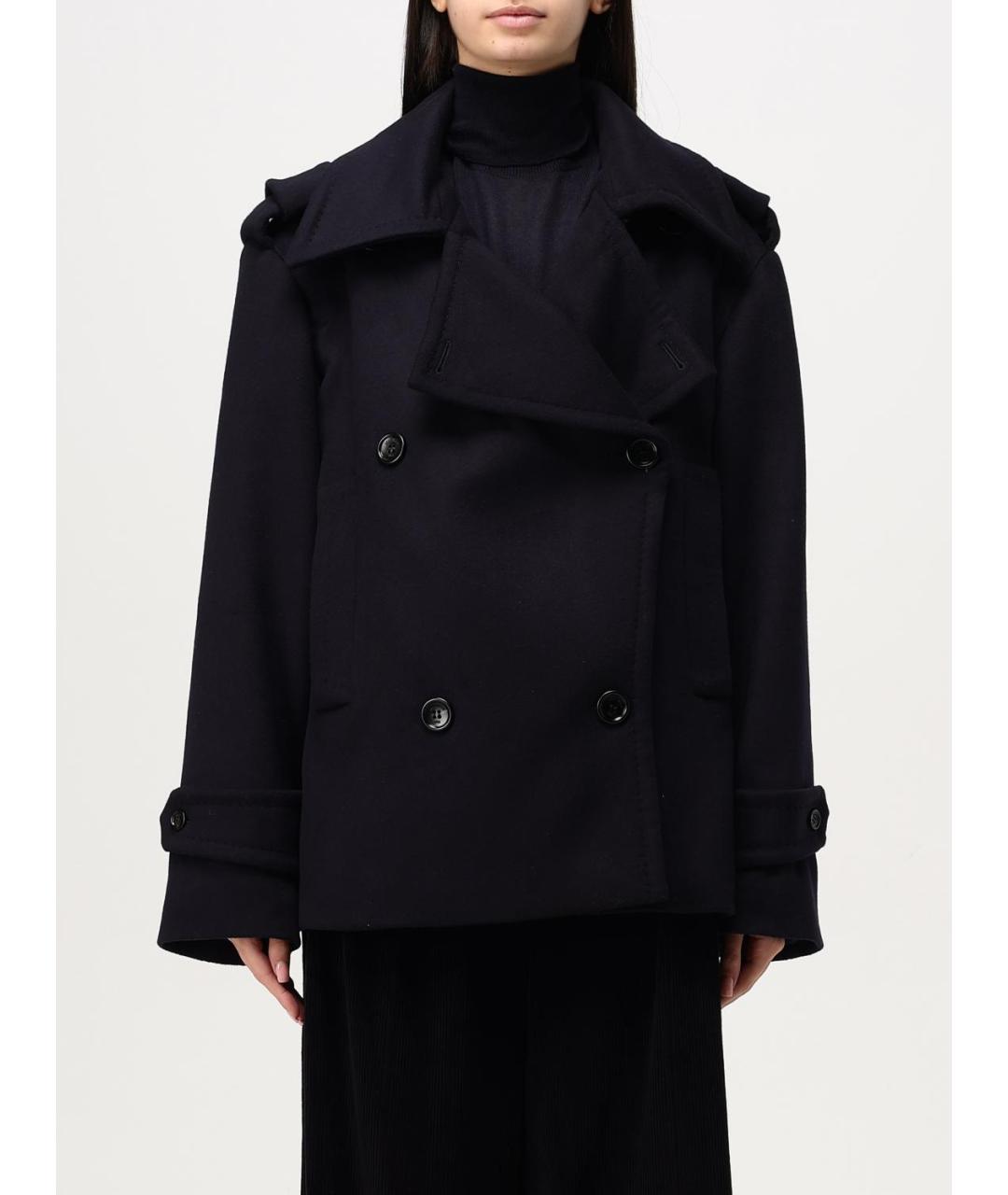 MAX MARA Темно-синее шерстяное пальто, фото 2
