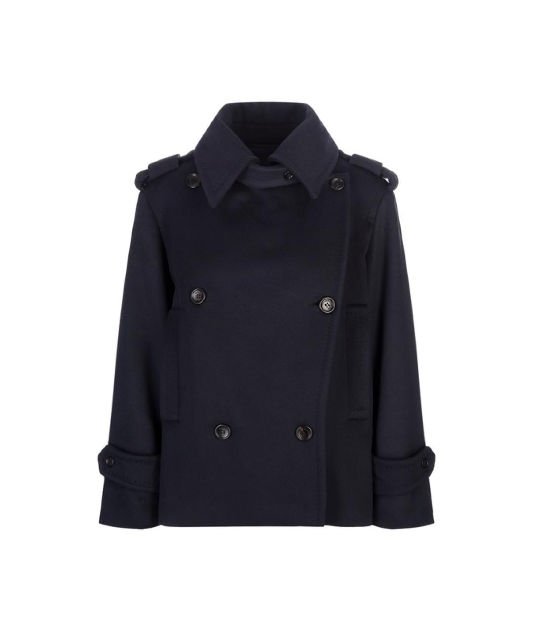 MAX MARA Темно-синее шерстяное пальто, фото 1