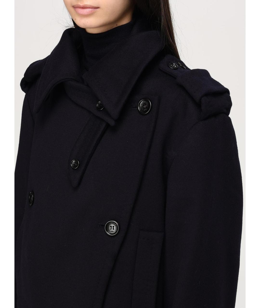MAX MARA Темно-синее шерстяное пальто, фото 6