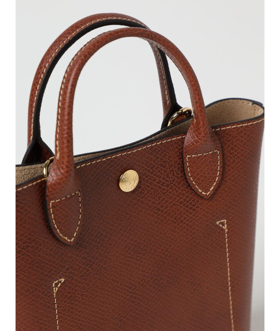LONGCHAMP Коричневая кожаная сумка через плечо, фото 3