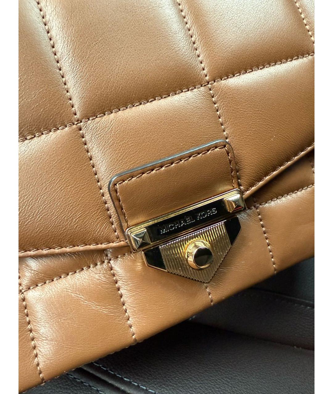 MICHAEL KORS Коричневая кожаная сумка через плечо, фото 5