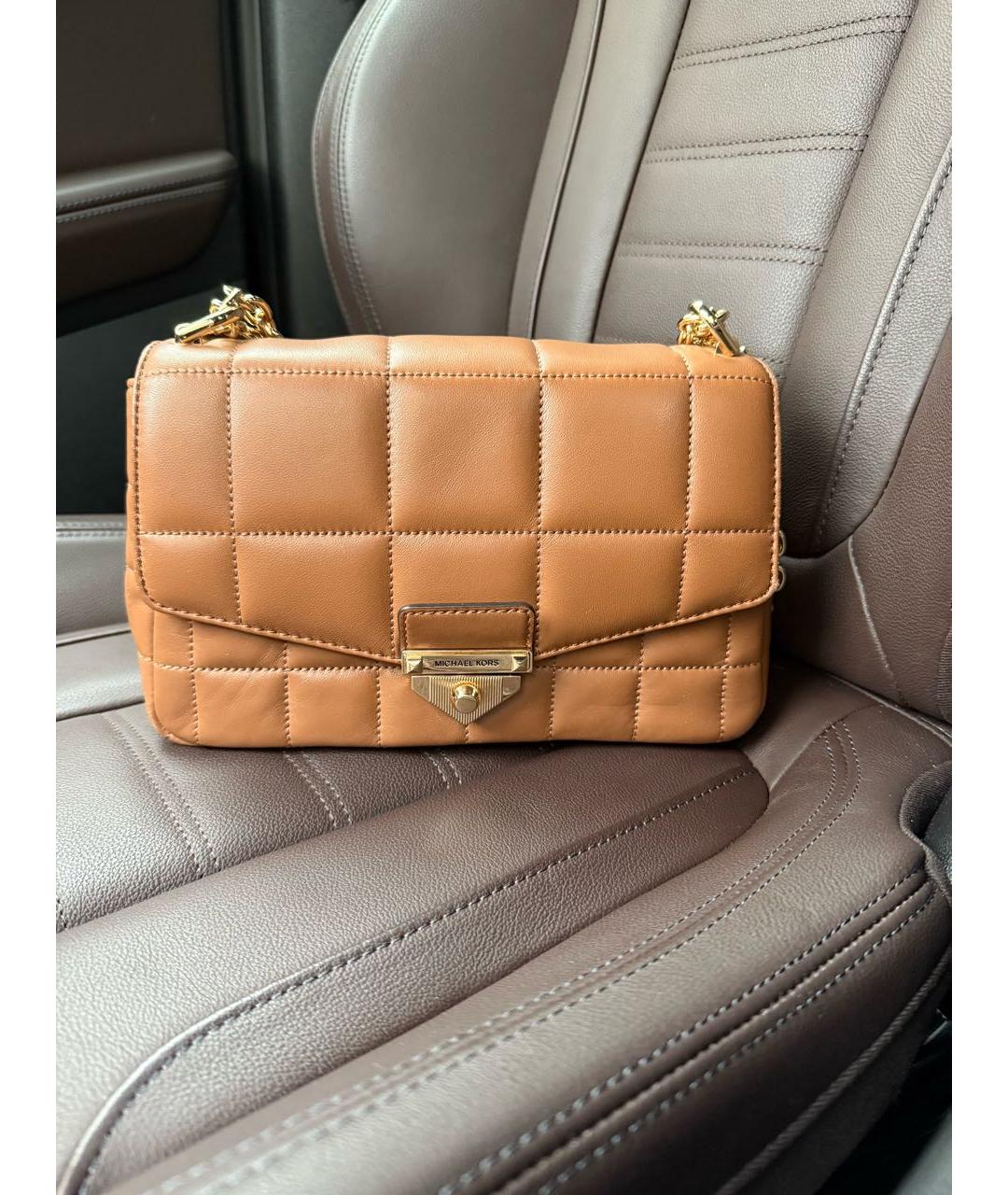 MICHAEL KORS Коричневая кожаная сумка через плечо, фото 8