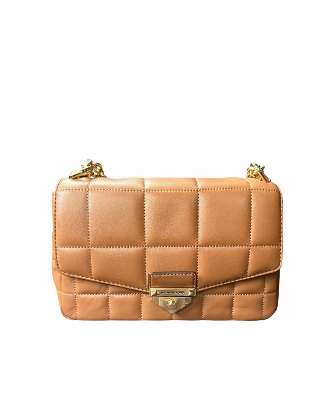 MICHAEL KORS Коричневая кожаная сумка через плечо, фото 1