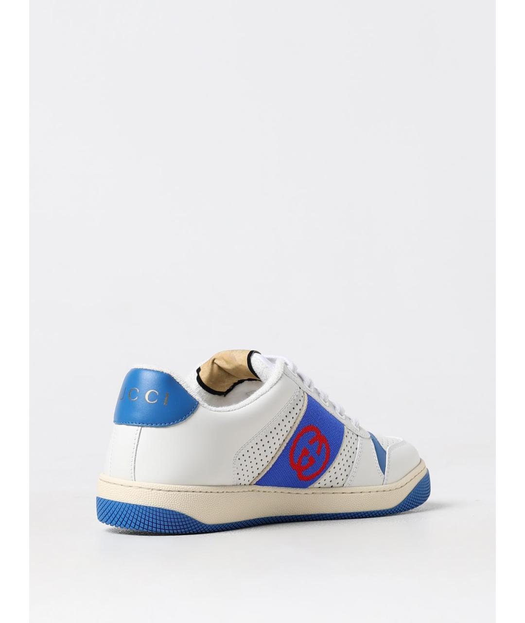 GUCCI Белые кожаные низкие кроссовки / кеды, фото 3