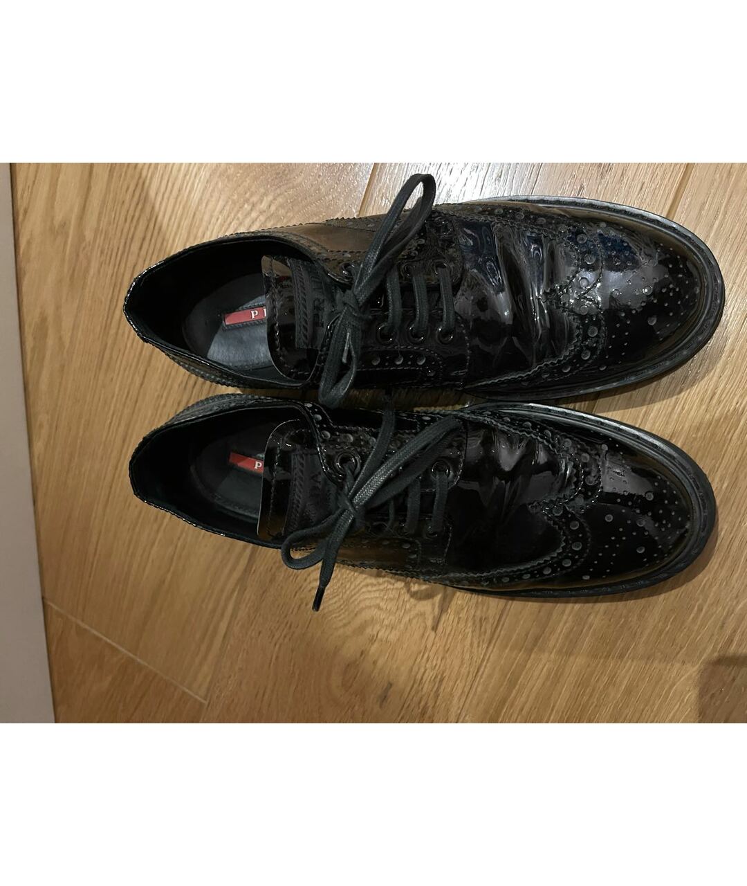 PRADA Черные брогги и оксфорды из лакированной кожи, фото 2