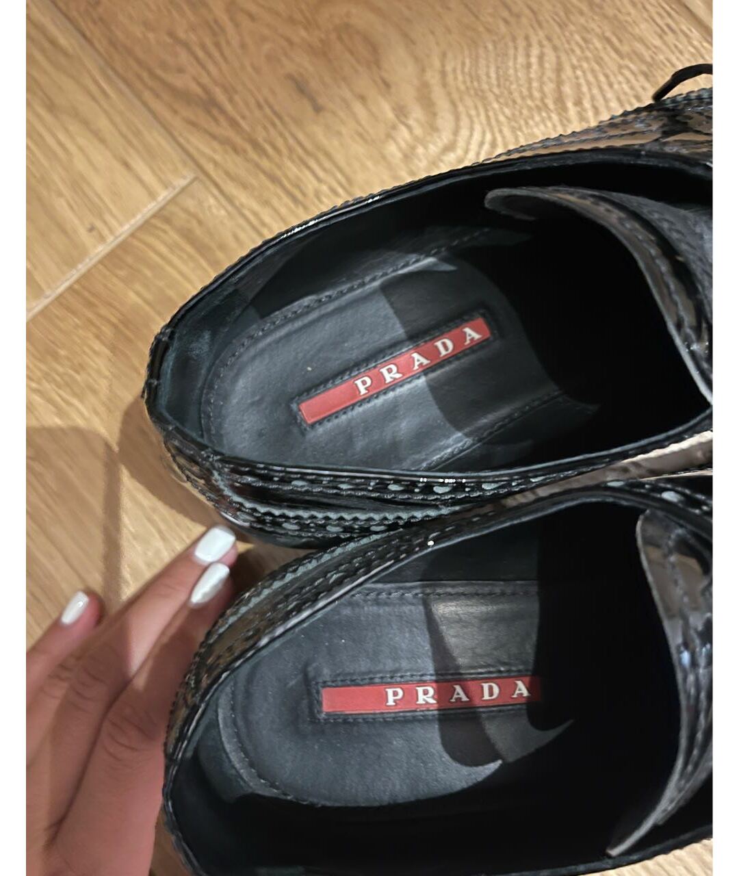 PRADA Черные брогги и оксфорды из лакированной кожи, фото 6