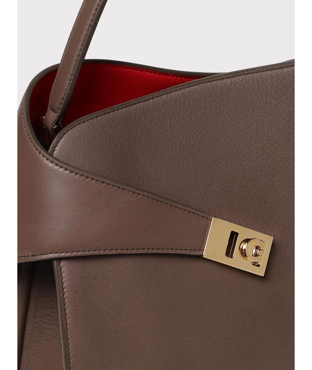 FERRAGAMO Коричневая кожаная сумка тоут, фото 3