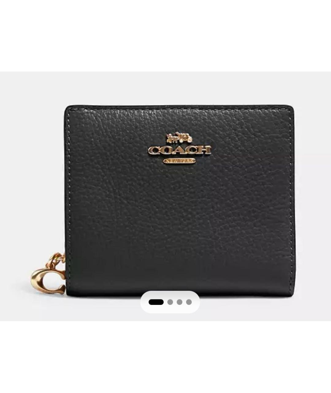 COACH Черный кожаный кошелек, фото 8