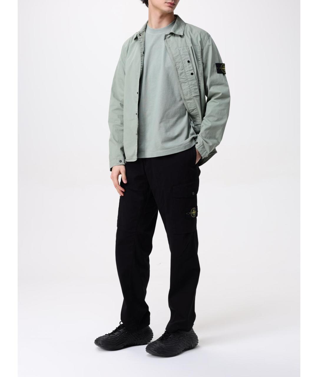 STONE ISLAND Черные хлопковые повседневные брюки, фото 3