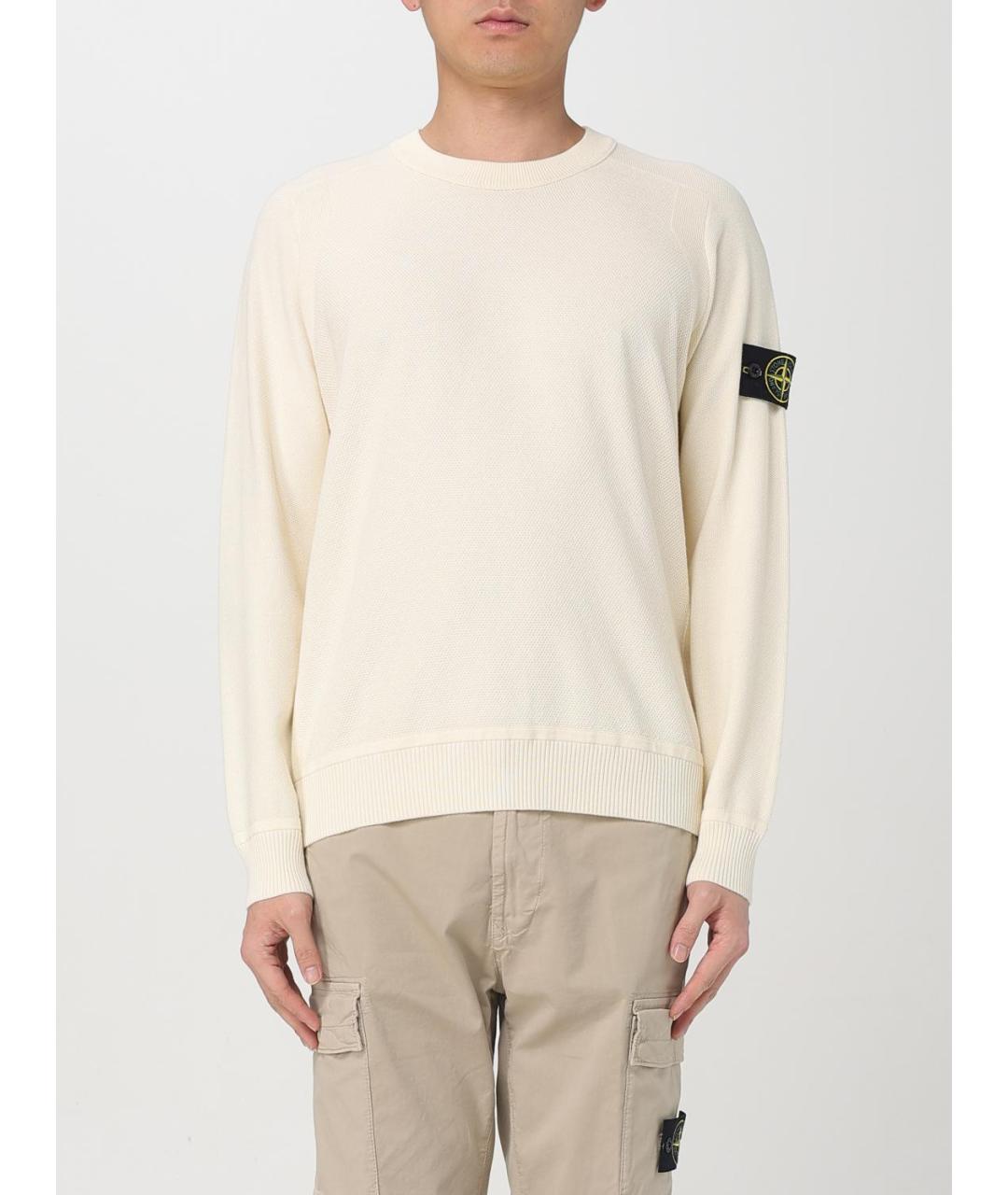 STONE ISLAND Антрацитовый хлопковый джемпер / свитер, фото 2
