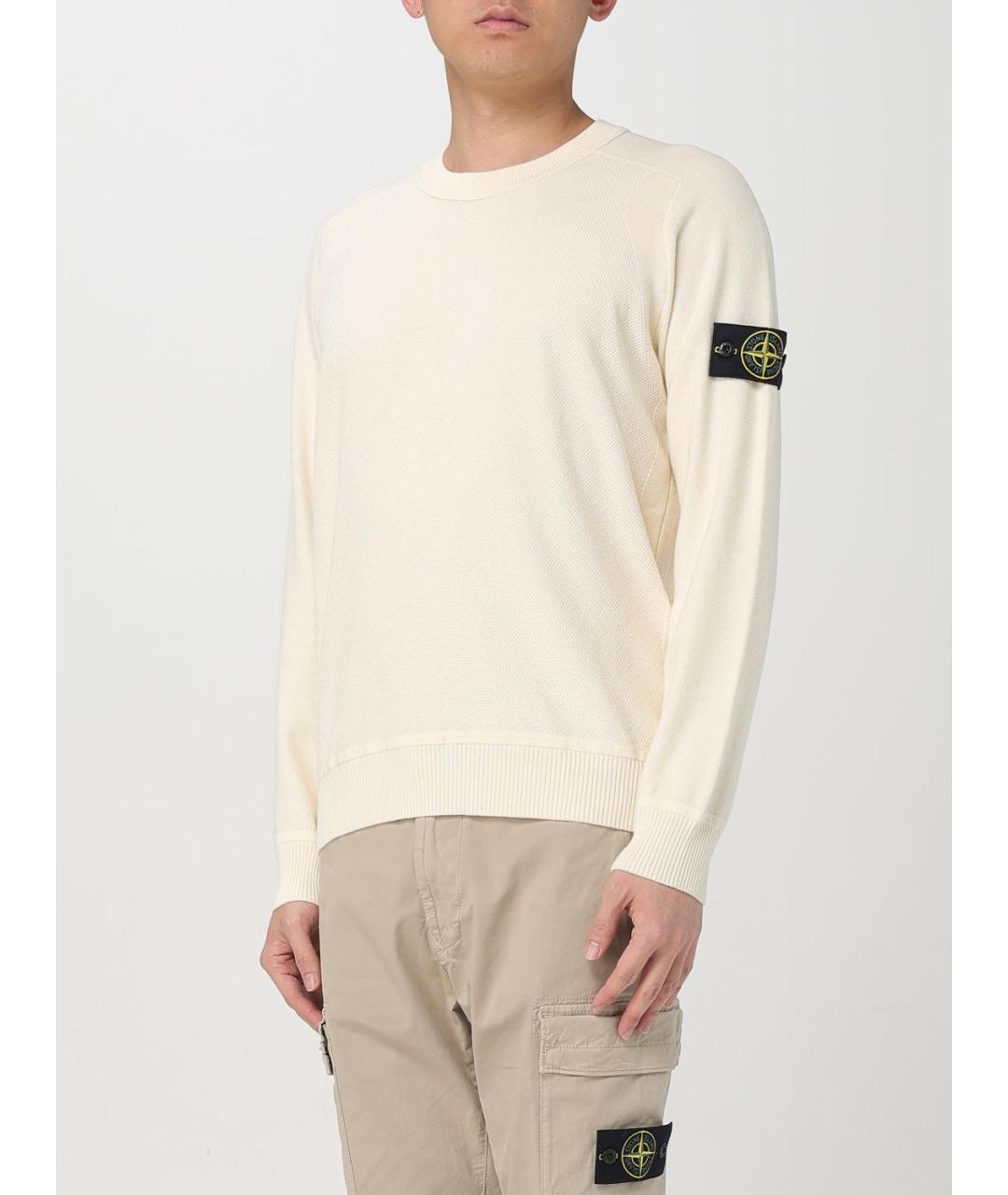 STONE ISLAND Антрацитовый хлопковый джемпер / свитер, фото 5