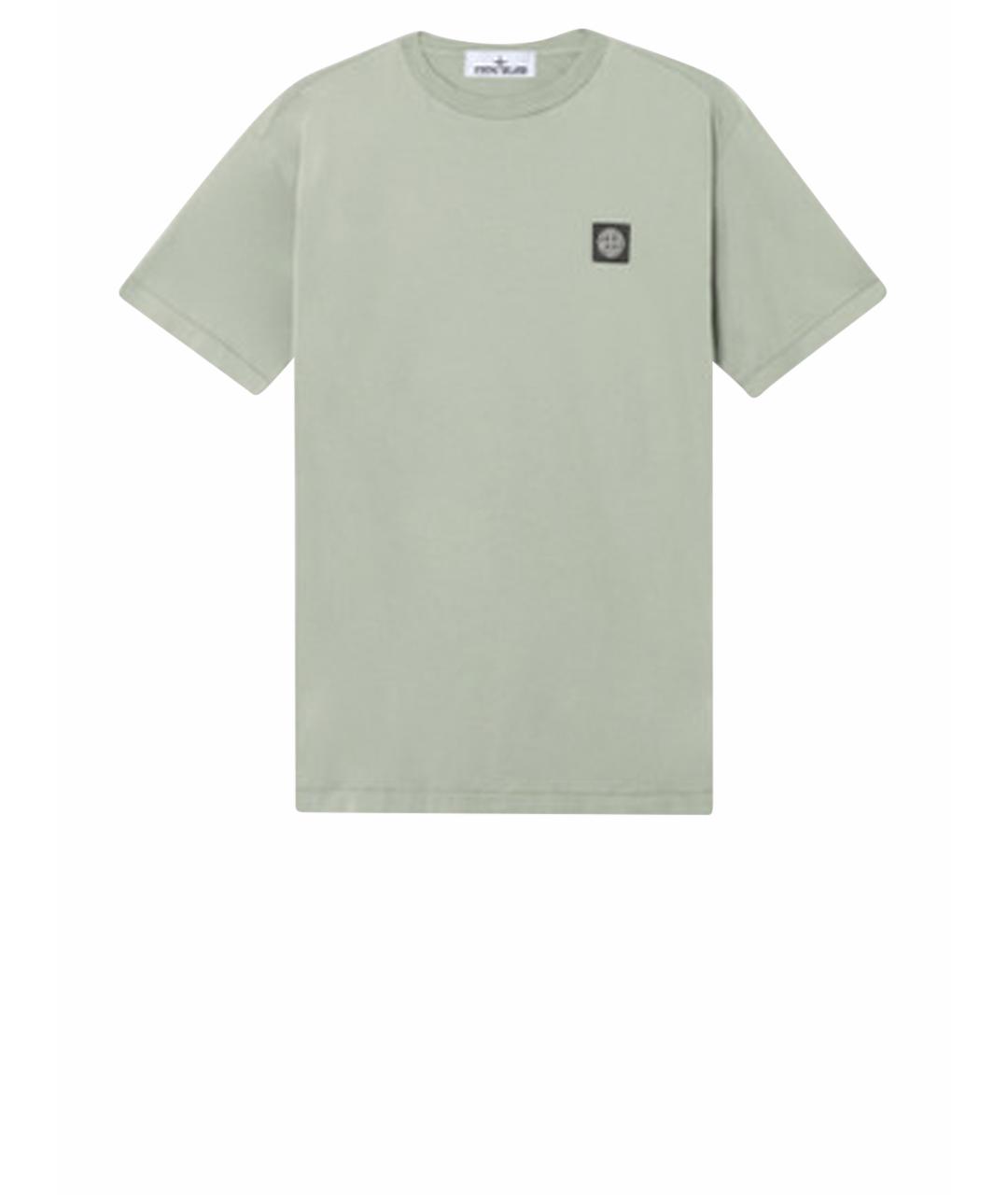 STONE ISLAND Серая хлопковая футболка, фото 1