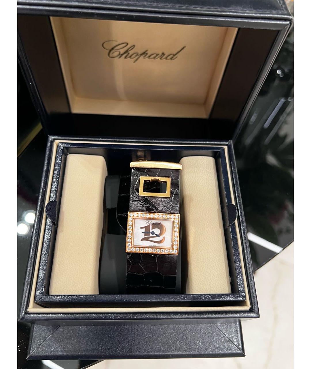 CHOPARD Черные часы из желтого золота, фото 3