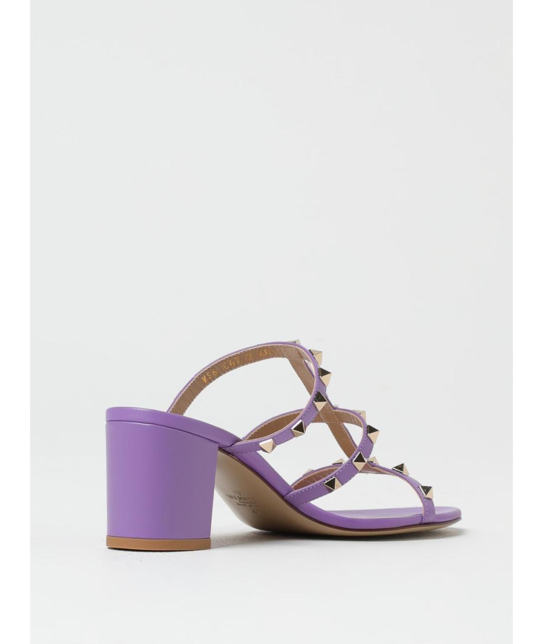 VALENTINO Фиолетовые кожаные босоножки, фото 3