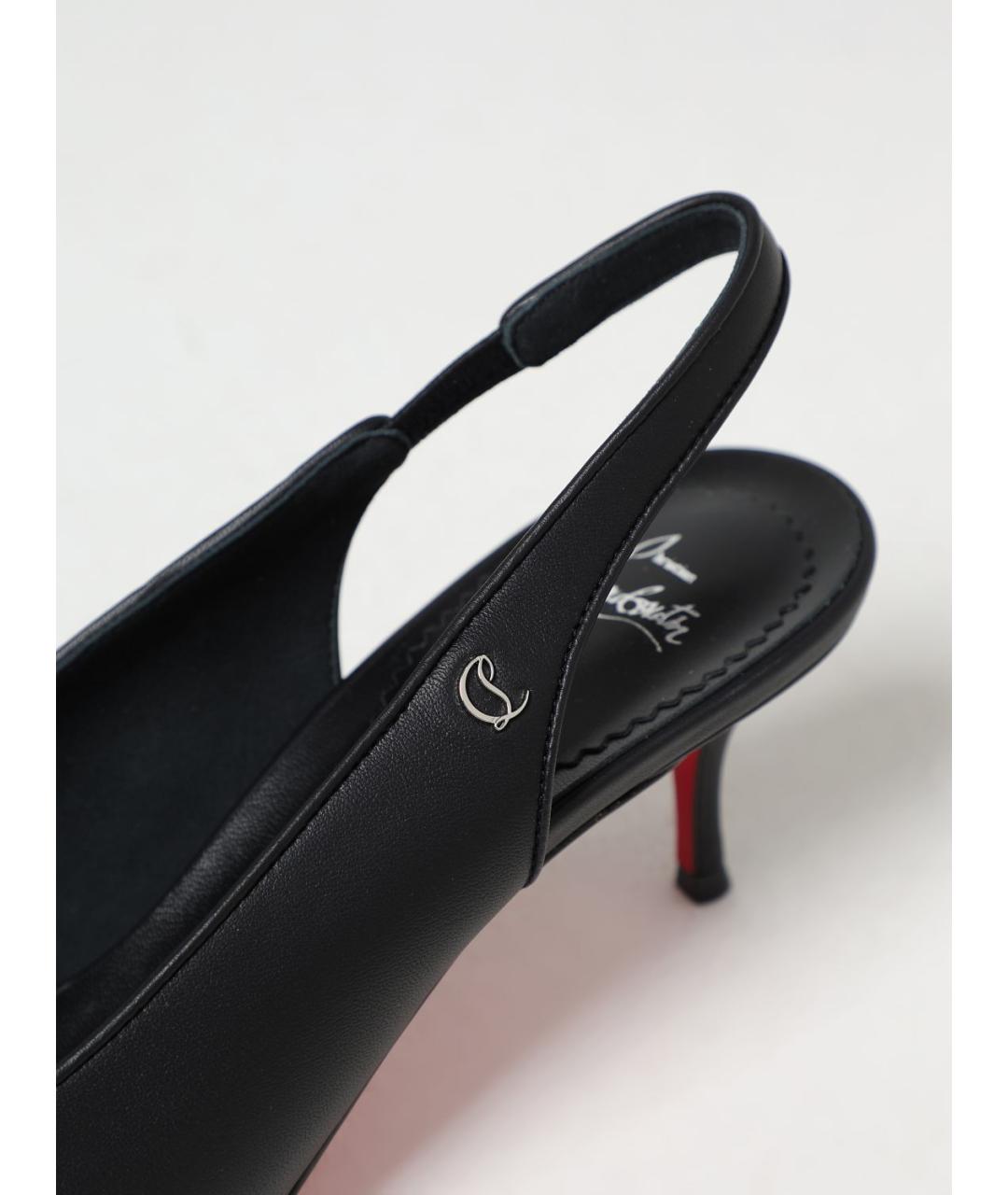 CHRISTIAN LOUBOUTIN Черные кожаные туфли, фото 4