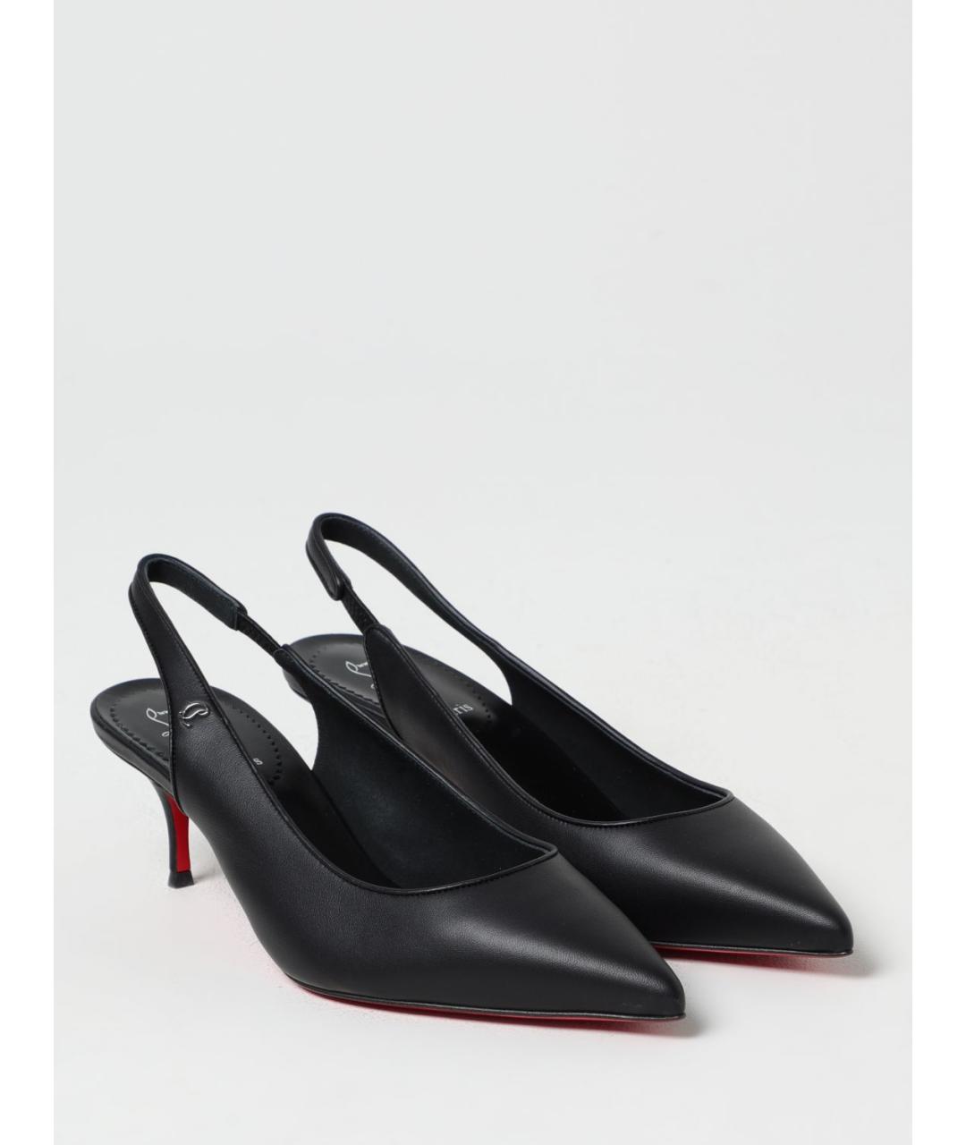 CHRISTIAN LOUBOUTIN Черные кожаные туфли, фото 2