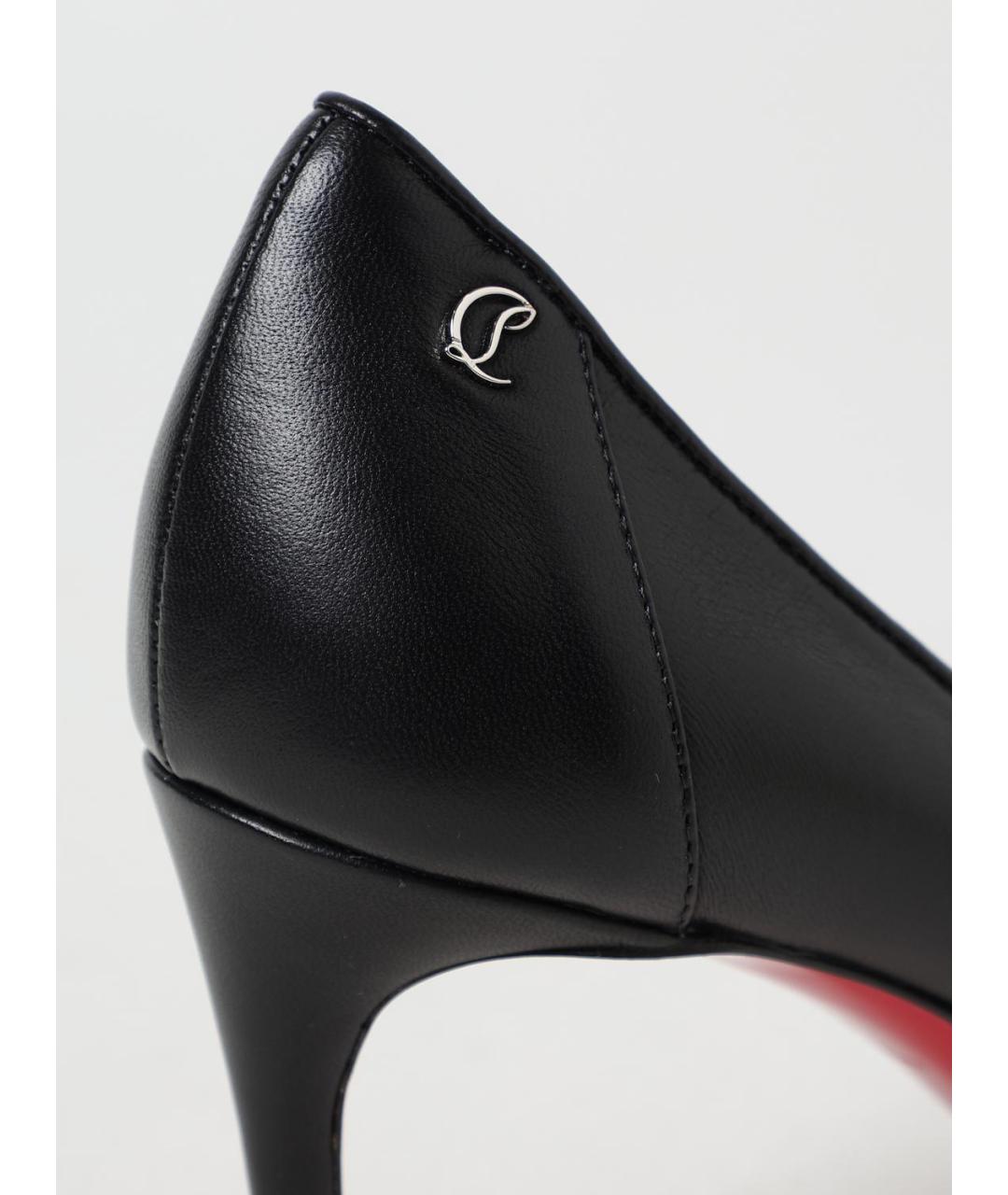 CHRISTIAN LOUBOUTIN Черные кожаные туфли, фото 4