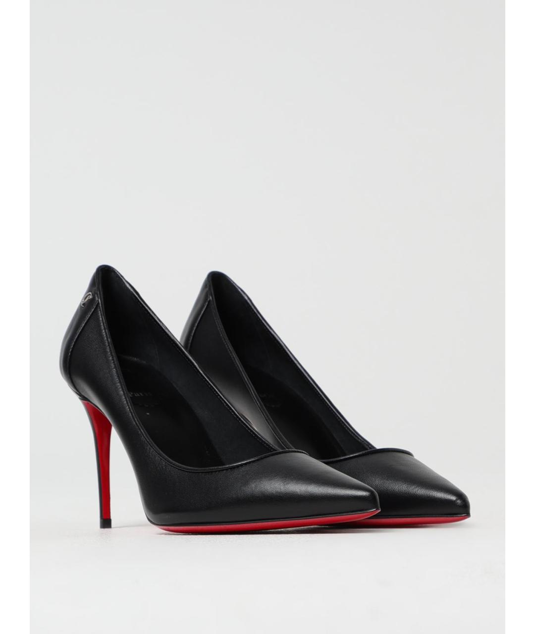CHRISTIAN LOUBOUTIN Черные кожаные туфли, фото 2