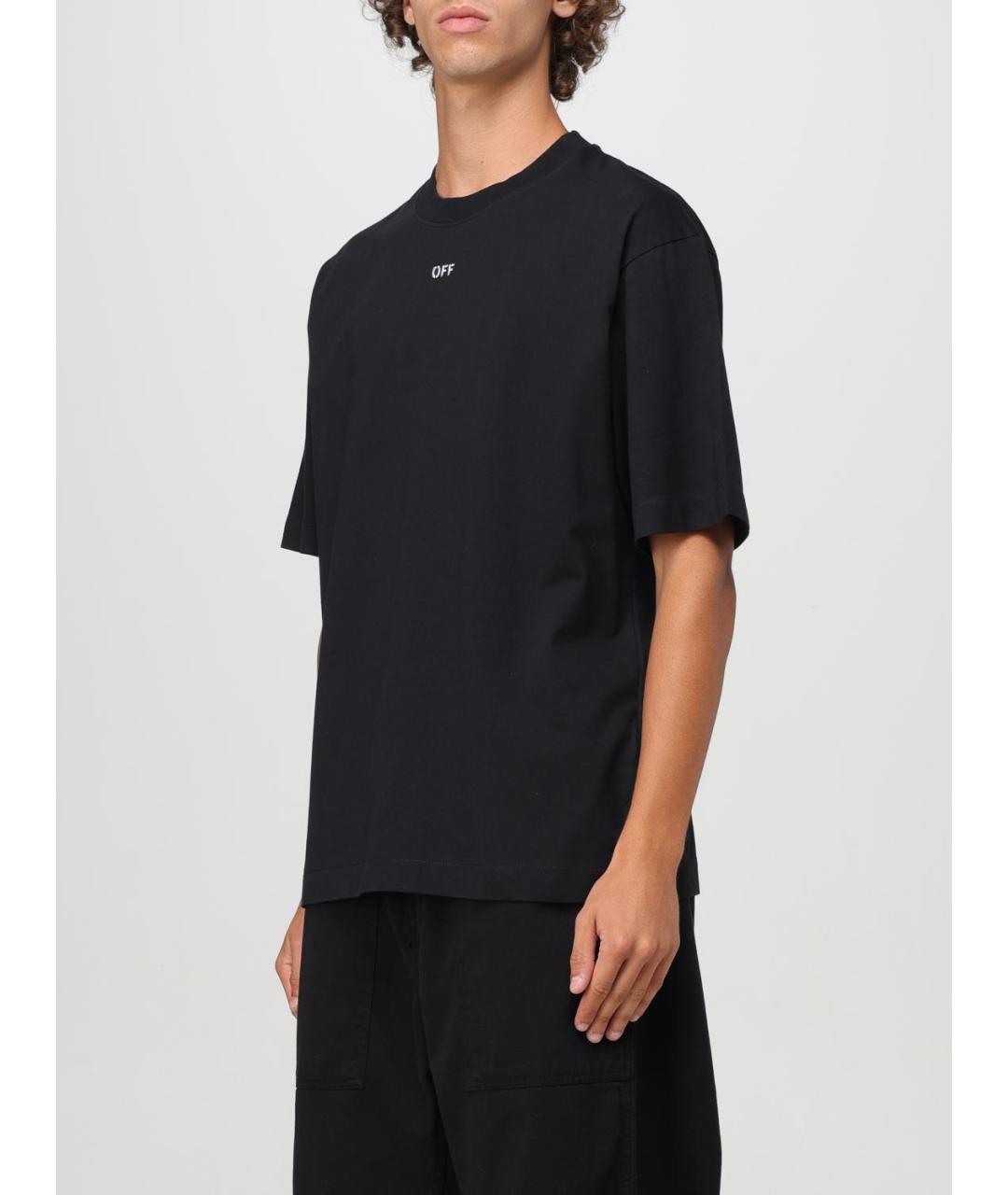 OFF-WHITE Черная хлопковая футболка, фото 5