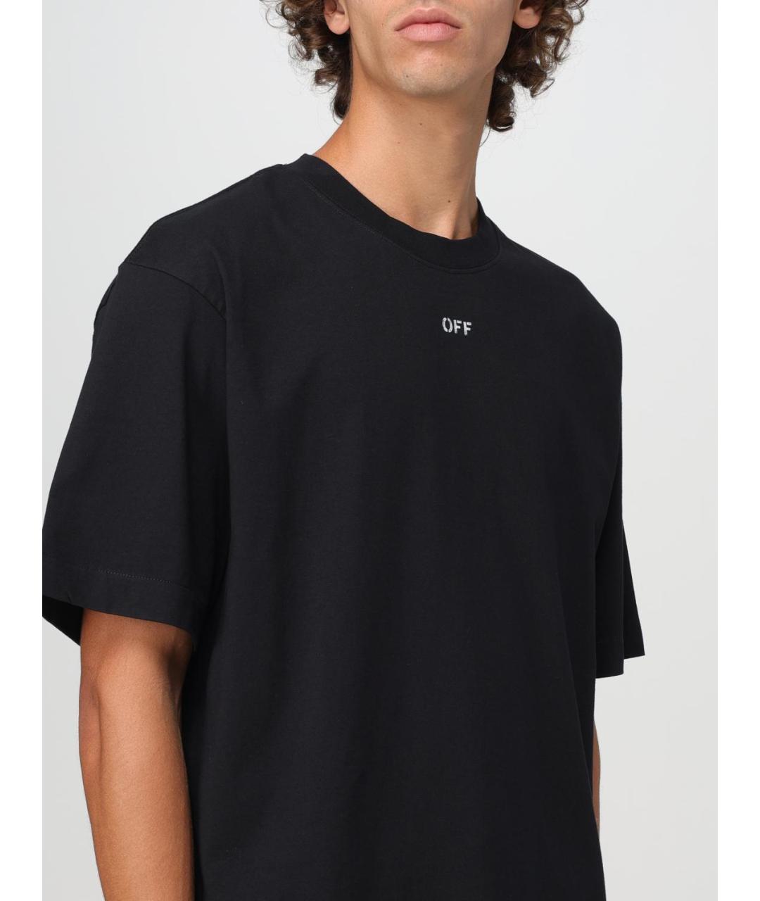 OFF-WHITE Черная хлопковая футболка, фото 6