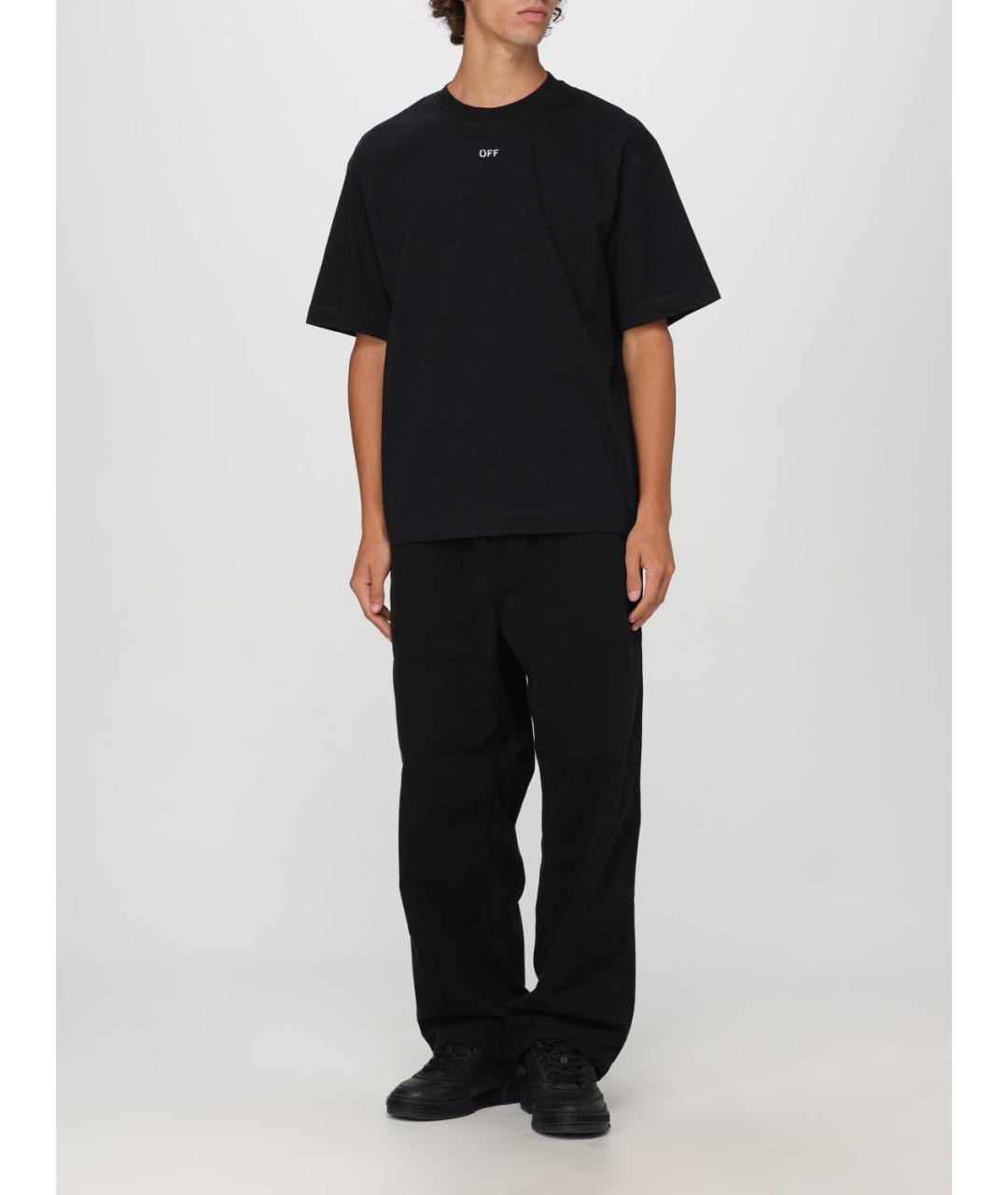 OFF-WHITE Черная хлопковая футболка, фото 3