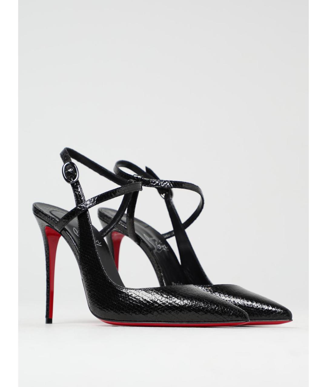 CHRISTIAN LOUBOUTIN Черные кожаные туфли, фото 2