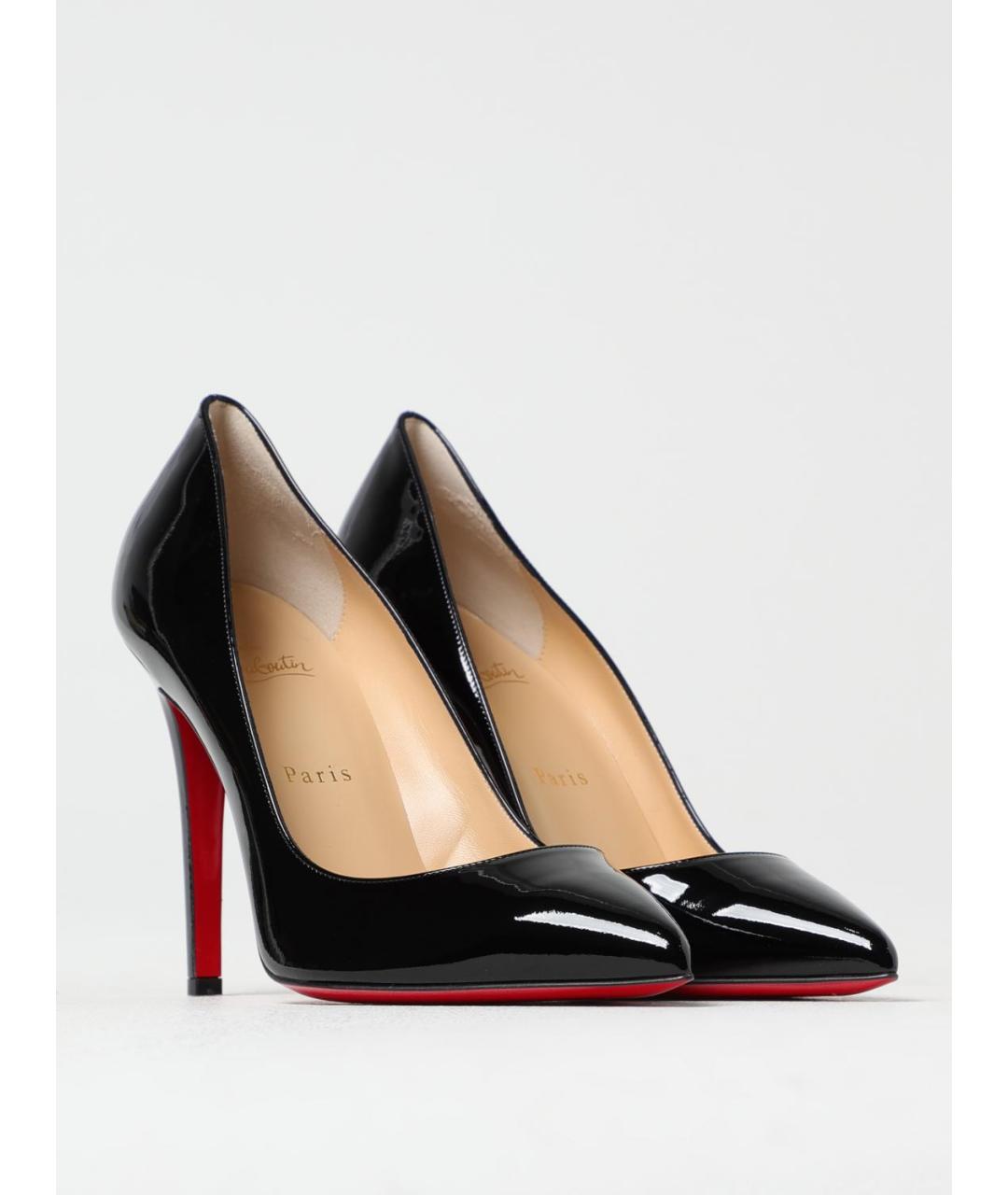 CHRISTIAN LOUBOUTIN Черные кожаные туфли, фото 2
