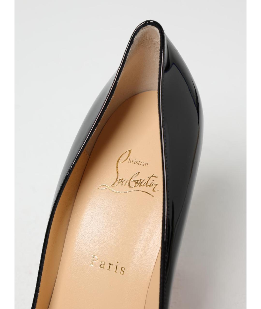 CHRISTIAN LOUBOUTIN Черные кожаные туфли, фото 4