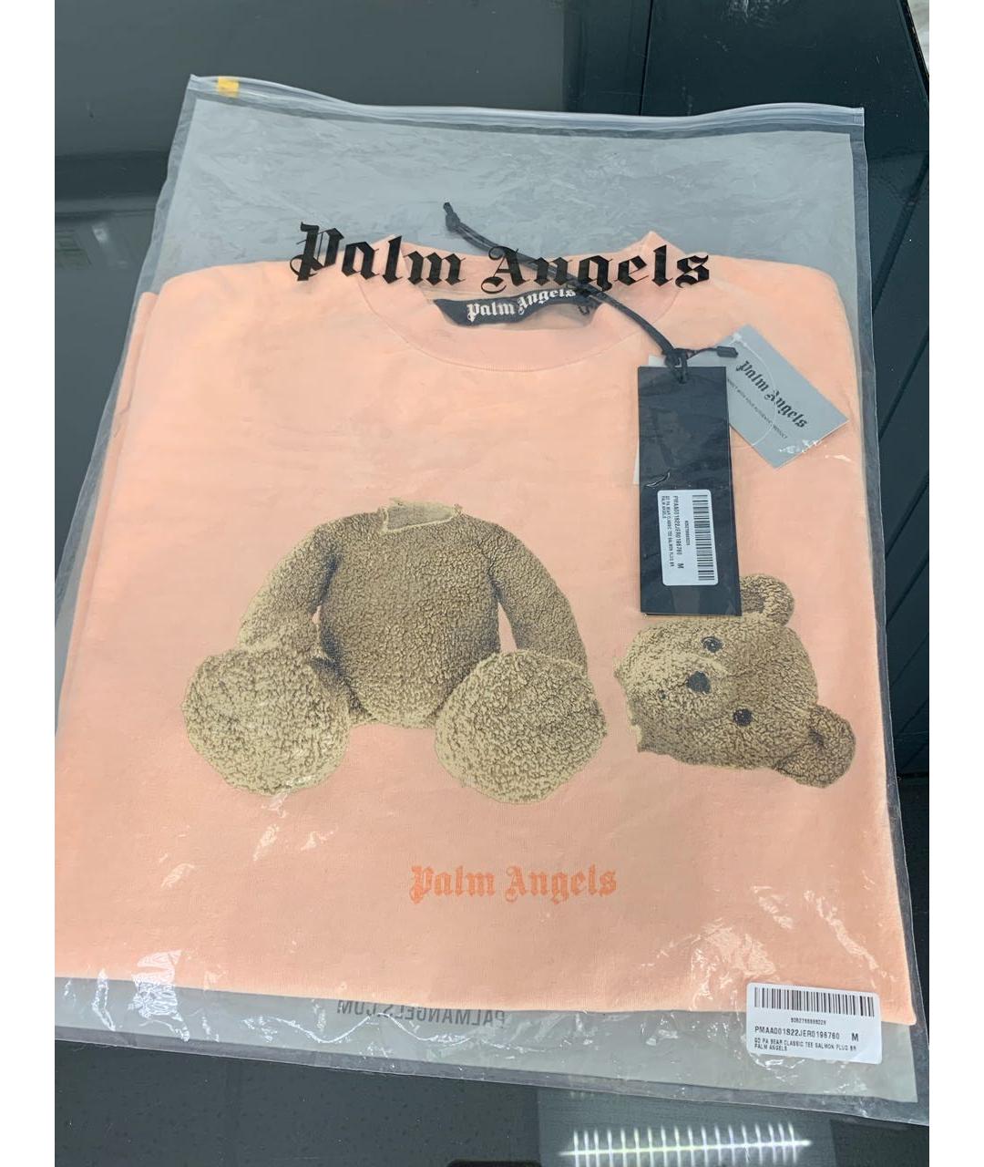 PALM ANGELS Коралловая хлопковая футболка, фото 5