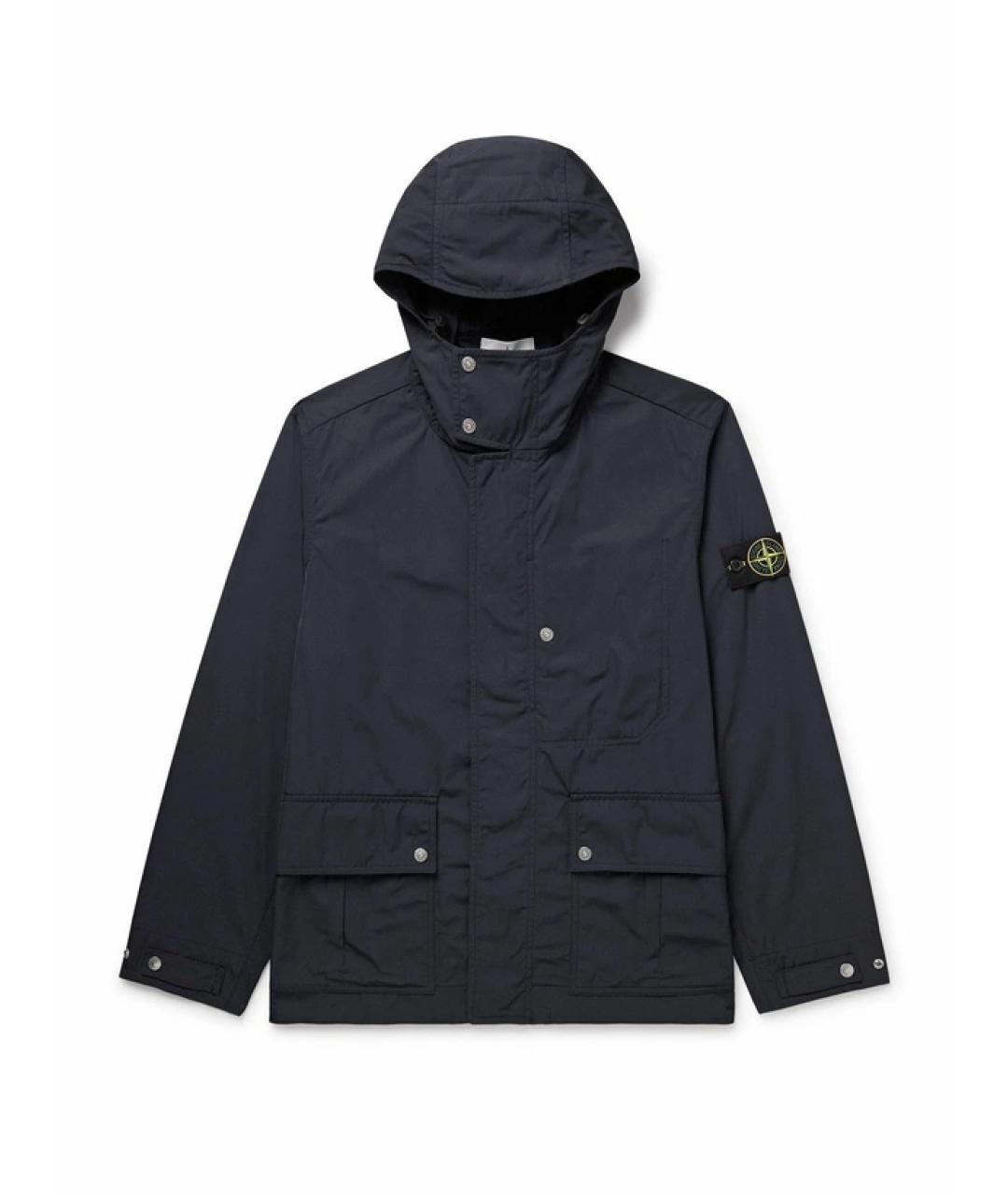 STONE ISLAND Темно-синяя полиэстеровая куртка, фото 1