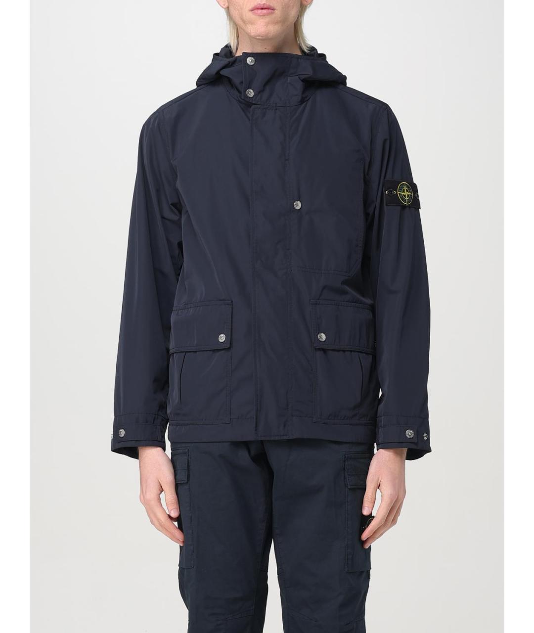 STONE ISLAND Темно-синяя полиэстеровая куртка, фото 2