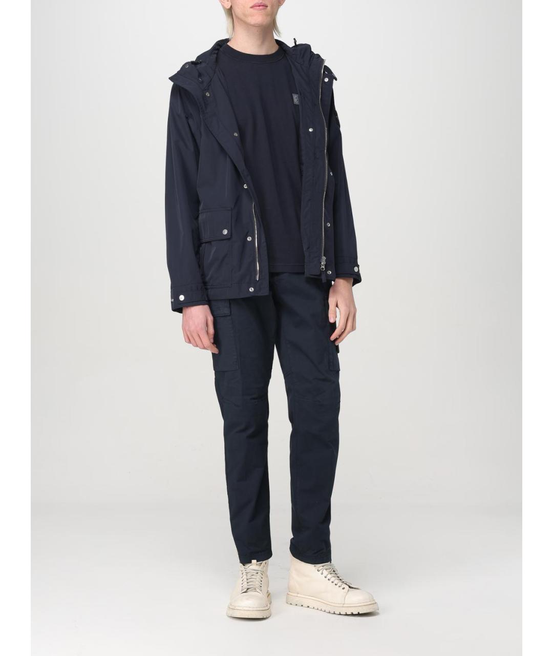 STONE ISLAND Темно-синяя полиэстеровая куртка, фото 3