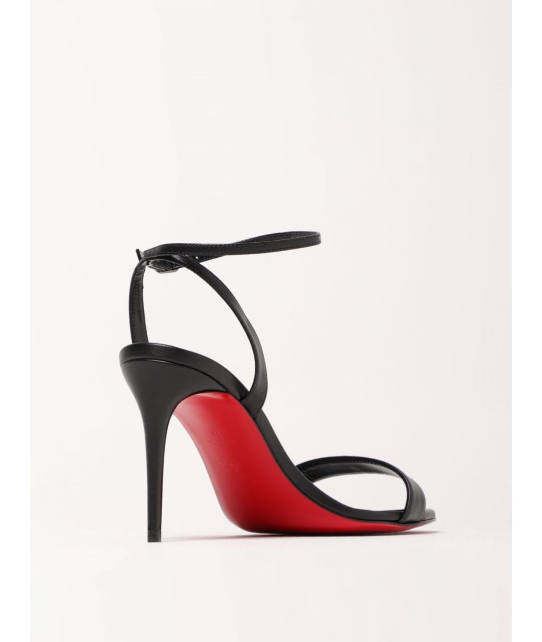 CHRISTIAN LOUBOUTIN Черные кожаные босоножки, фото 3