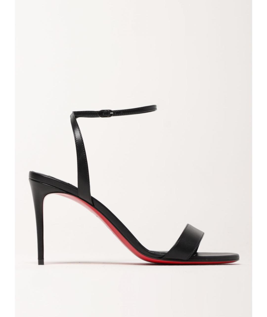 CHRISTIAN LOUBOUTIN Черные кожаные босоножки, фото 5