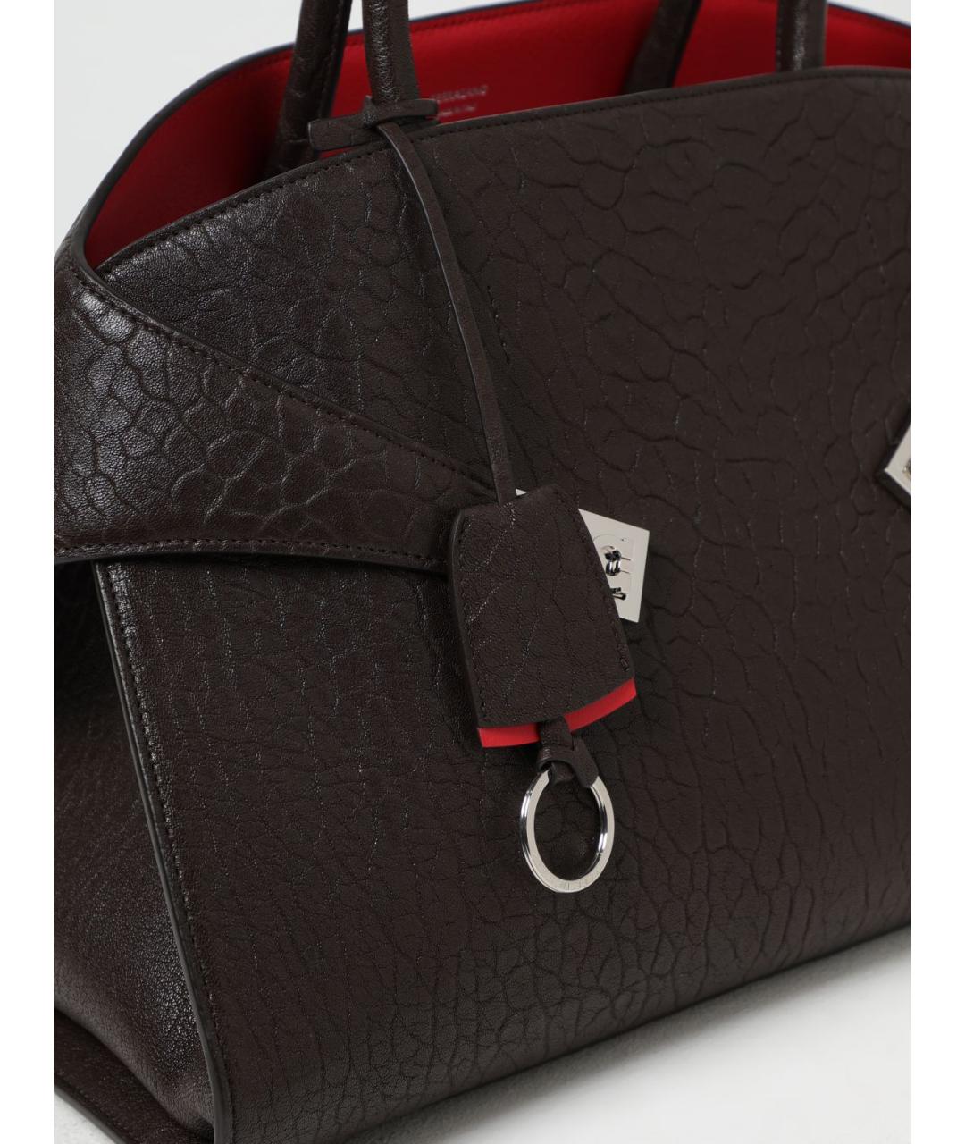 FERRAGAMO Черная кожаная сумка тоут, фото 4