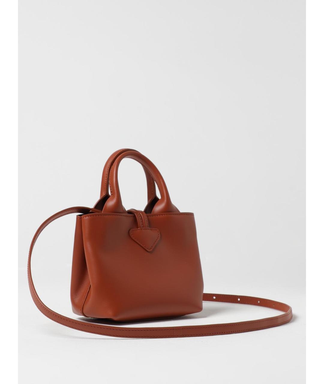 LONGCHAMP Коричневая кожаная сумка через плечо, фото 2
