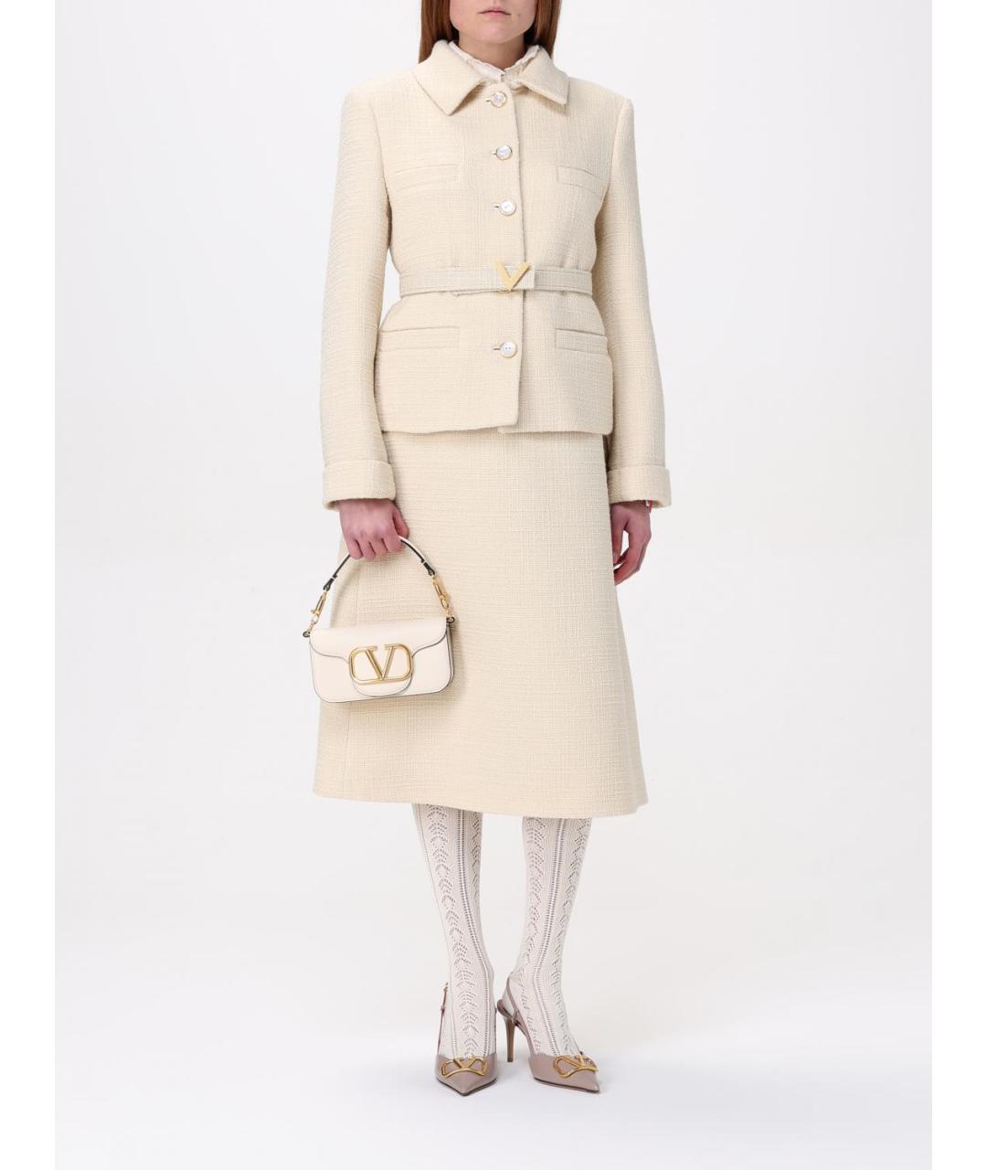 VALENTINO Бежевая кожаная сумка через плечо, фото 2