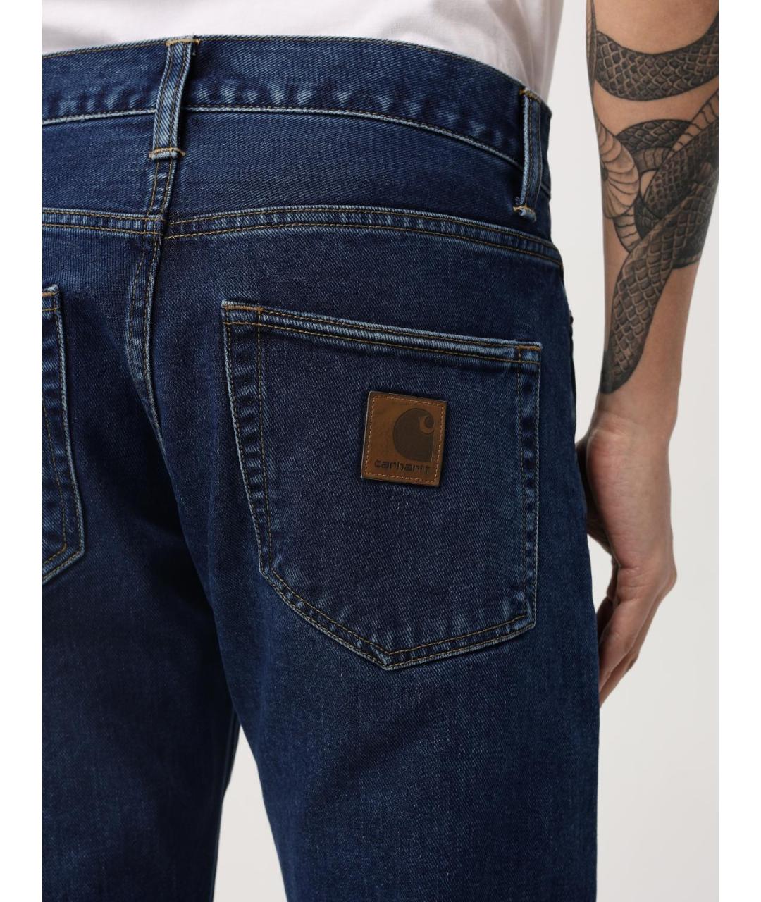 CARHARTT WIP Синие хлопковые повседневные брюки, фото 4