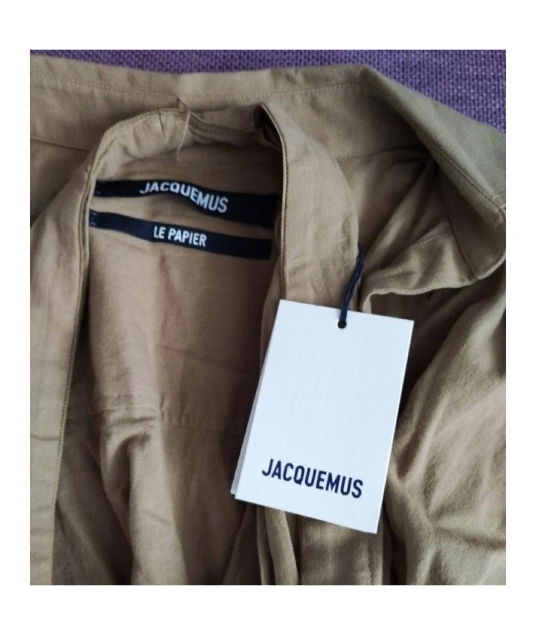 JACQUEMUS Коричневое хлопковое повседневное платье, фото 7