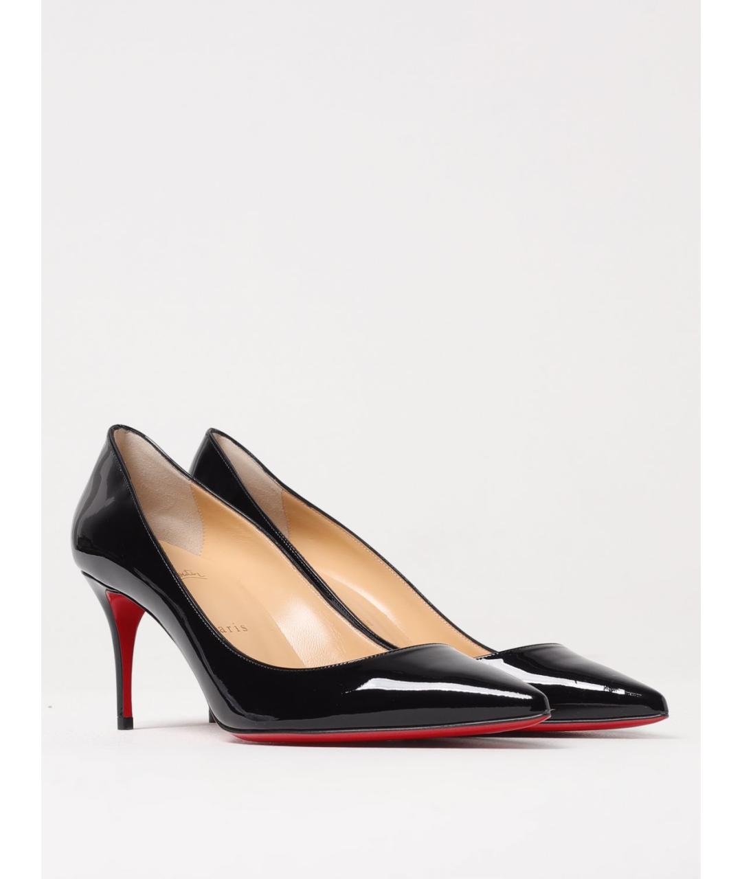 CHRISTIAN LOUBOUTIN Черные кожаные туфли, фото 2