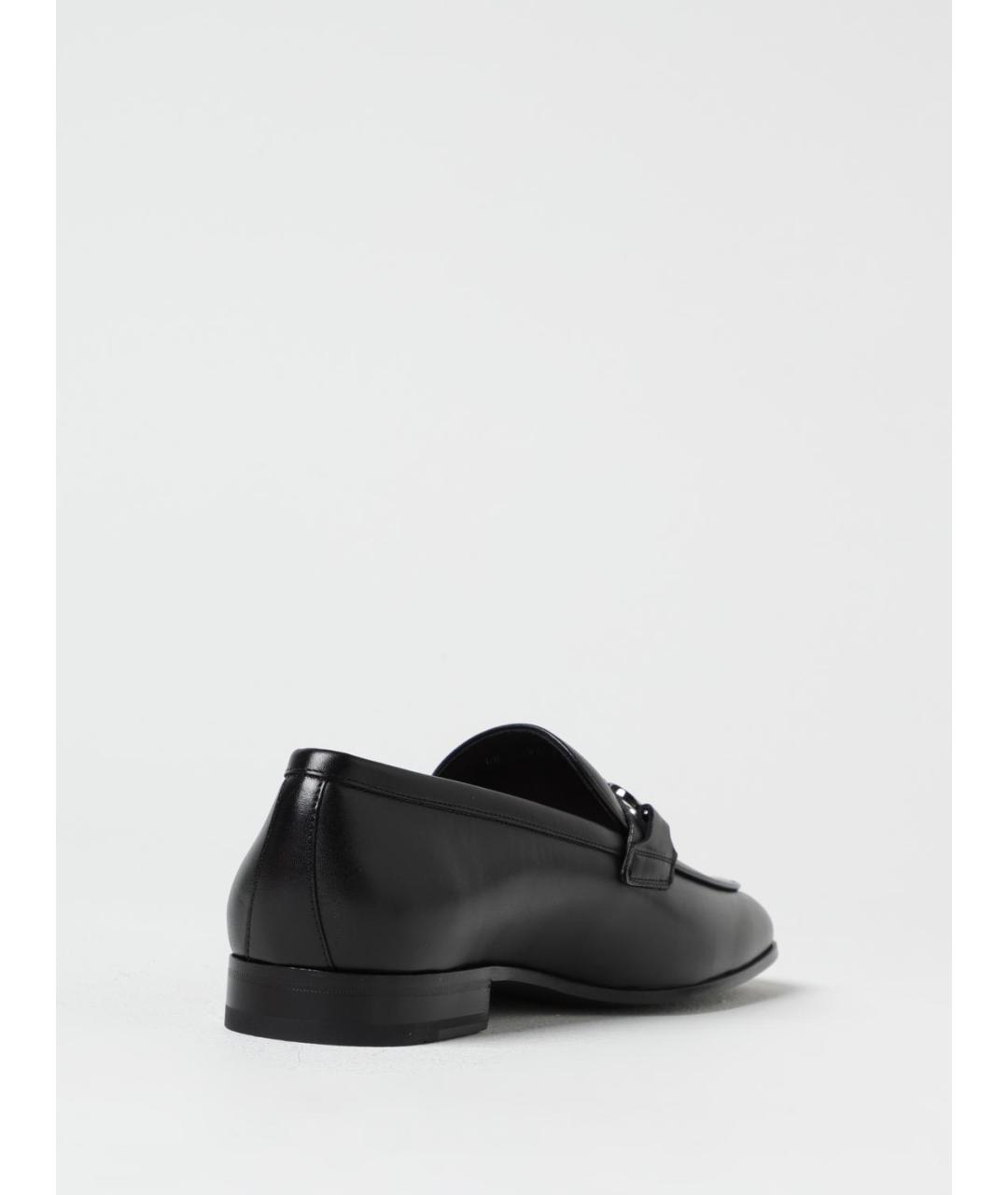 FERRAGAMO Черные кожаные лоферы, фото 3